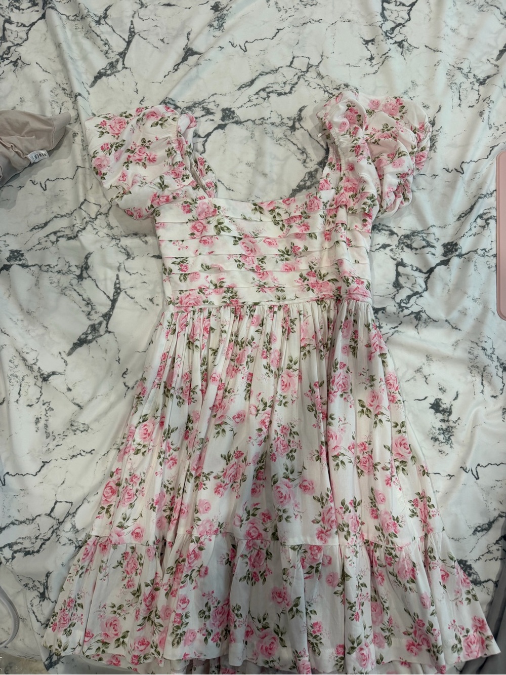 Altard state floral dress with poof sleeves